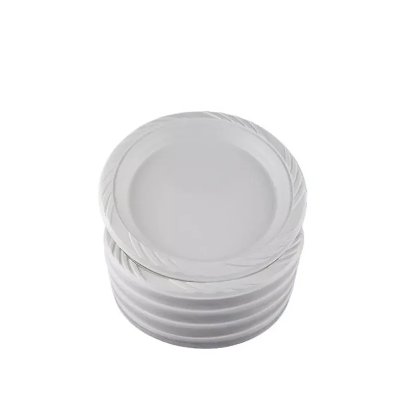 Every Day Use Disposable White Plastic Plates